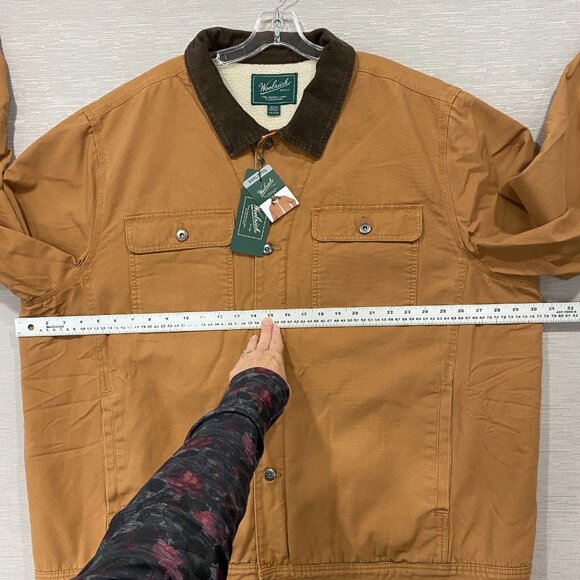 Woolrich Chore Jacket Mens 3XL Brown Canvas Sherpa Lined Corduroy Collar Barn - Picture 12 of 16